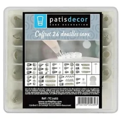 Coffret 26 douilles décors inox