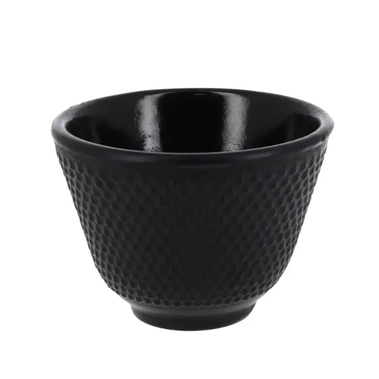 Coffret théière + tasses à points en fonte noir - 900 ml