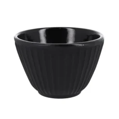 Coffret théière + tasses à rayures en fonte noir - 800 ml