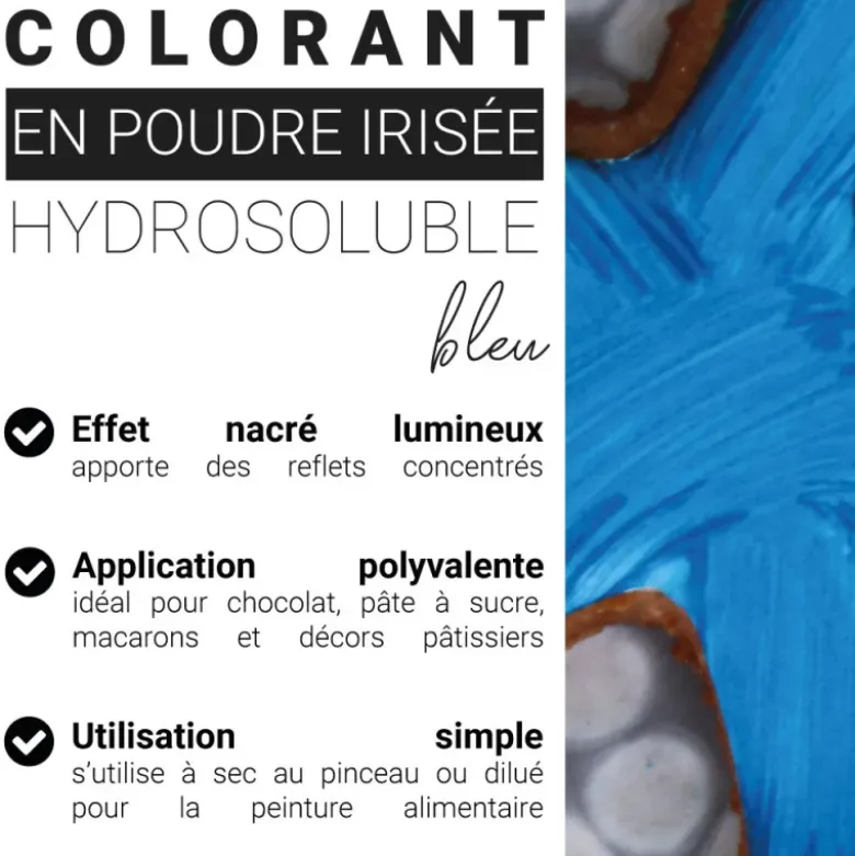 Colorant en poudre irisé bleu ciel - 5 g