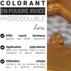 Colorant en poudre irisé doré - 5 g