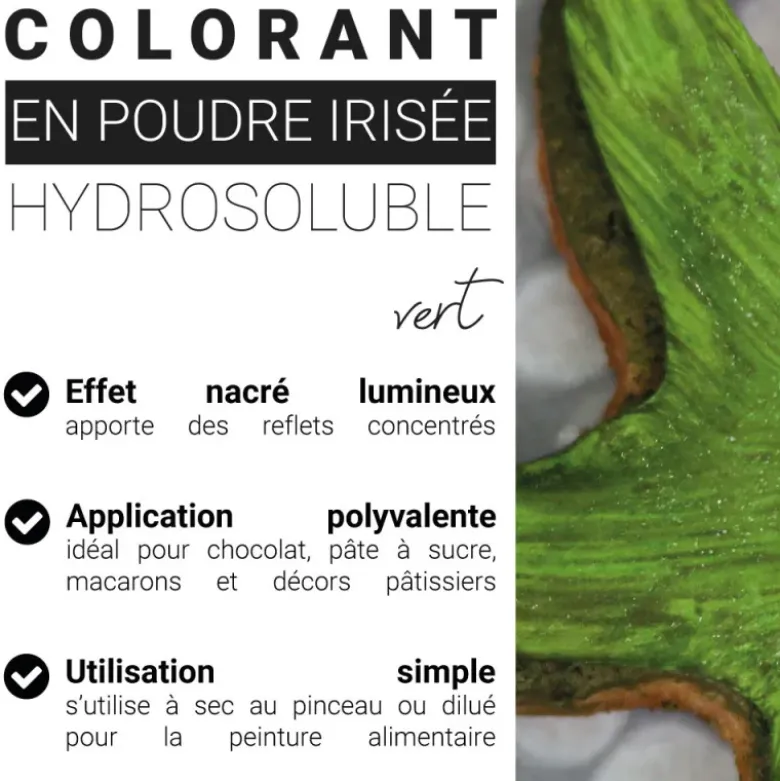 Colorant en poudre irisé vert anis - 5 g