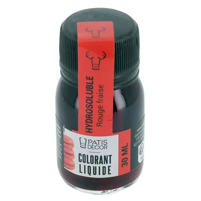 Colorant liquide hydrosoluble rouge fraise 30 ml