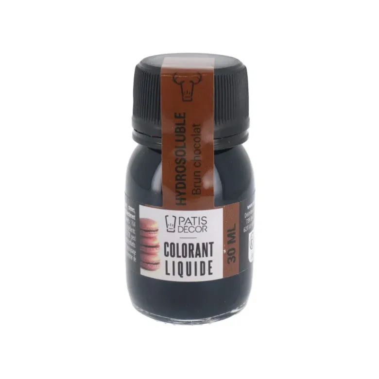Colorant liquide hydrosoluble brun chocolat 30 ml