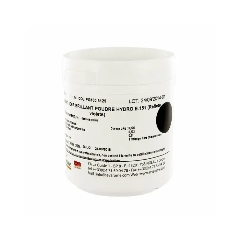 Colorant poudre alimentaire Noir Brillant 100 g