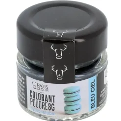 Colorant poudre hydrosoluble bleu ciel 8 g