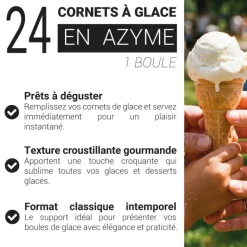 Cornets à glace en azyme - 1 boule (x 24)