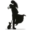 Couple de mariés avec chat métal noir
