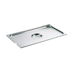 couvercle inox avec poignée GN 1/4 et encoche pour louche - pour bac sans anse