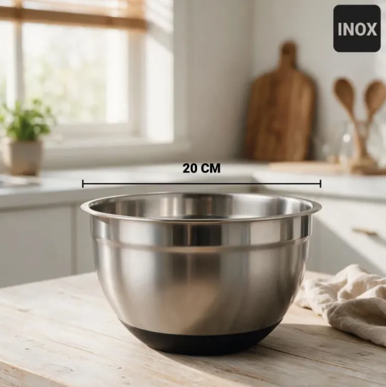 Cul-de-poule inox Ø 20 cm base silicone