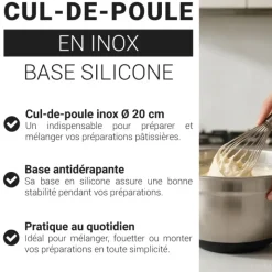 Cul-de-poule inox Ø 20 cm base silicone