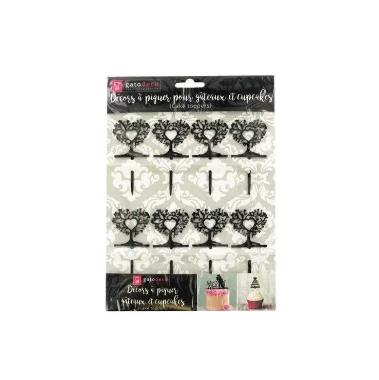 Cupcake Toppers Arbres cœurs (x 8)