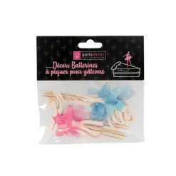 Cupcake Toppers Ballerines assorties (x 12)