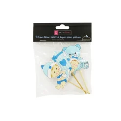 Cupcake Toppers Bébé garçon en bois (x3)