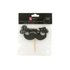 Cupcake Toppers Moustache "Bonne Fête" (x 2)