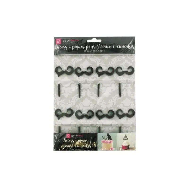 Cupcake Toppers Moustaches (x 8)