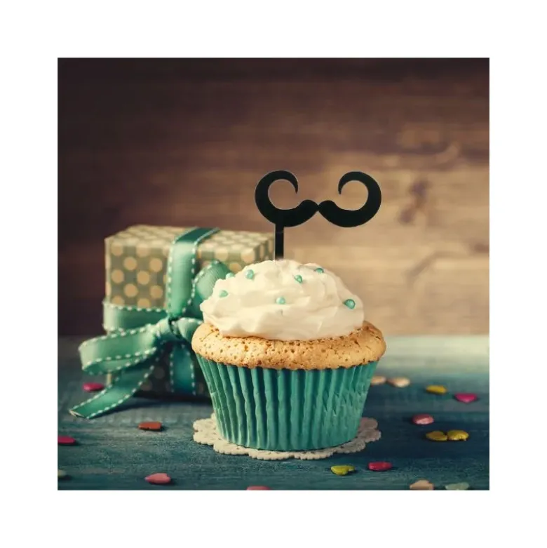Cupcake Toppers Moustaches (x 8)