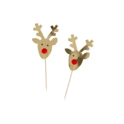 Cupcake Toppers Rennes Dorés (x6)