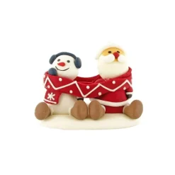 Décor comestible Père Noël et Bonhomme de neige Echarpe