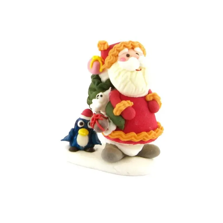 Décor comestible Père Noël et pingouin