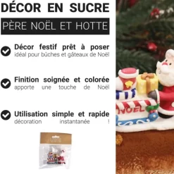 Décor comestible Père Noël et sa hotte