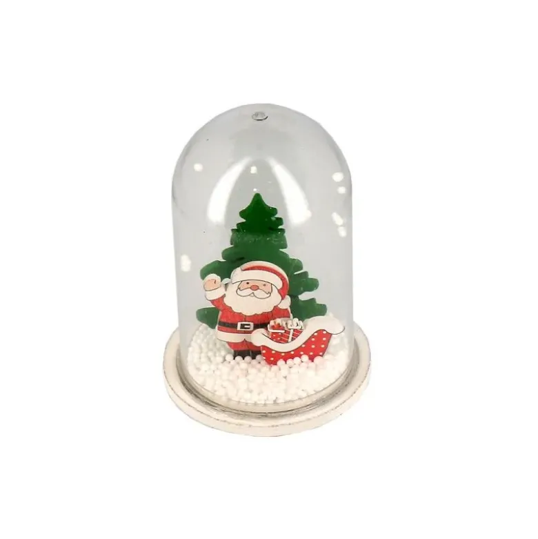 Décor de noël pour bûche "boule à neige Père Noël" à poser