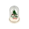 Décor de noël pour bûche "boule à neige bonhomme de neige" à poser
