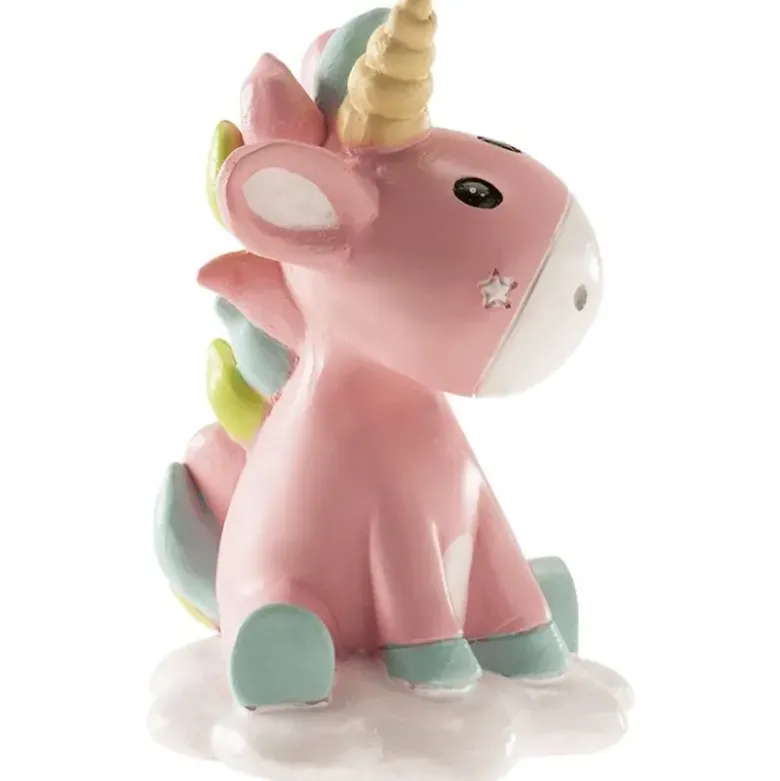 Décor licorne rose 10 cm