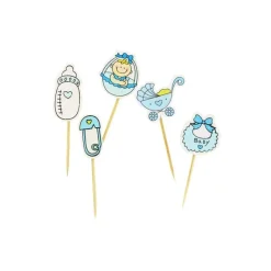 Décors Baby Boy sur pique en bois (x10)