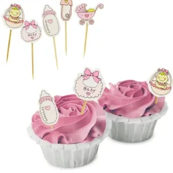 Décors Baby Girl sur pique en bois (x10)