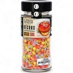 Décors comestibles confettis multicolores 50 g