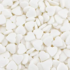 Décors comestibles cœurs blancs 50 g