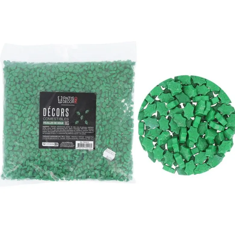 Décors comestibles feuilles de houx 1 kg