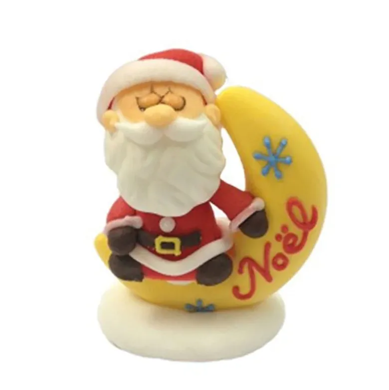24 décors comestibles Père Noël sur la lune