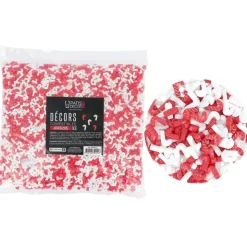Décors comestibles sucres d'orge rouges et blancs 1 kg