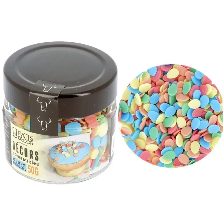 Décors comestibles œufs multicolores 50 g
