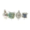 Décors de Noël assortis bleu argent sur pique (x4)