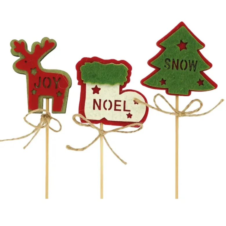 3 décors de Noël assortis en bois thème 2