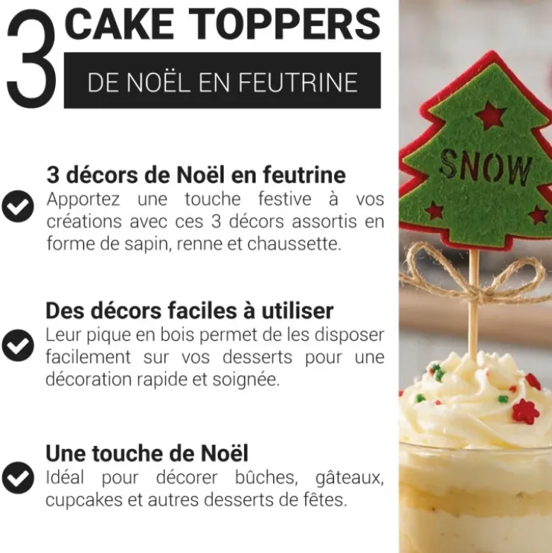 3 décors de Noël assortis en bois thème 2