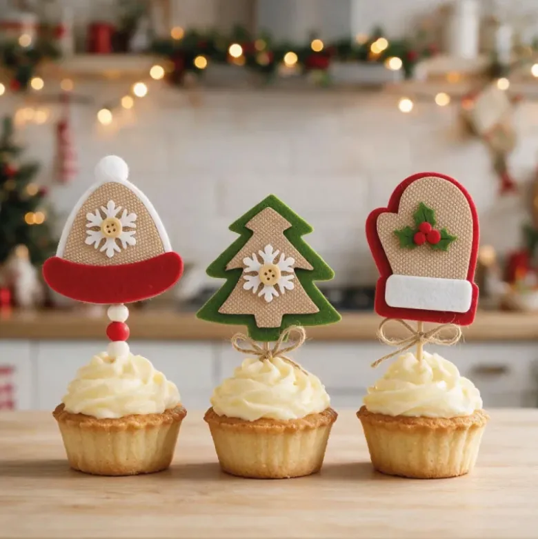 3 décors de Noël assortis en feutrine thème 3