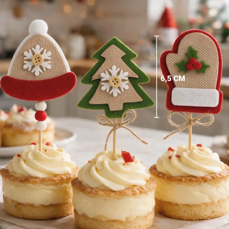 3 décors de Noël assortis en feutrine thème 3