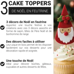 3 décors de Noël assortis en feutrine thème 1