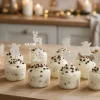 Décors de Noël en bois vintage pailleté (x50)
