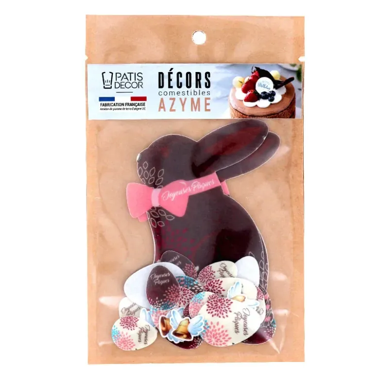 Décors en azyme assortis thème lapin de Pâques