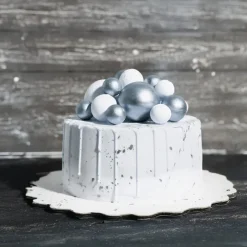 Décors à piquer de 12 boules argentées