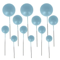Décors à piquer de 12 boules bleues