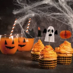 Décors à piquer en papier nid d'abeille, 3 décors thème halloween