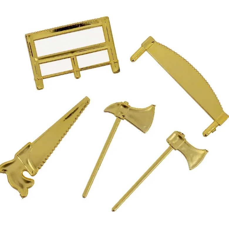 Décors à piquer "Haches et scies dorées" x 5