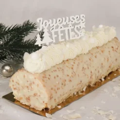 Décors sur pique "Joyeuses Fêtes" blancs (x30)