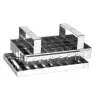 découpoir inox à caramels 40 cases carrées de 25 mm avec support 20x12.5 cm